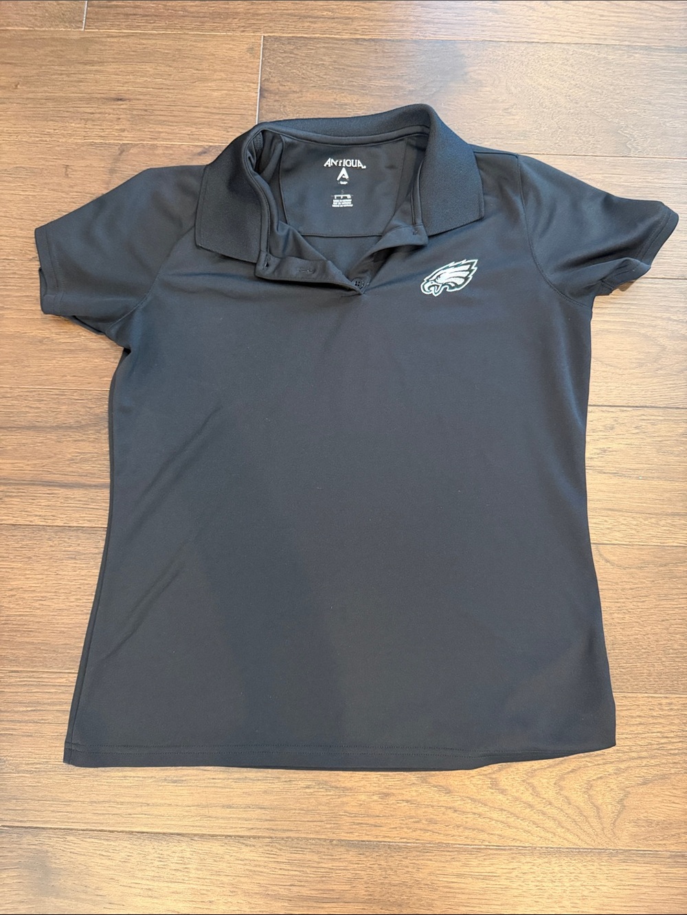 Antigua Women's Black Short-Sleeve Philadelphia Eagles Polo Small - C54-063